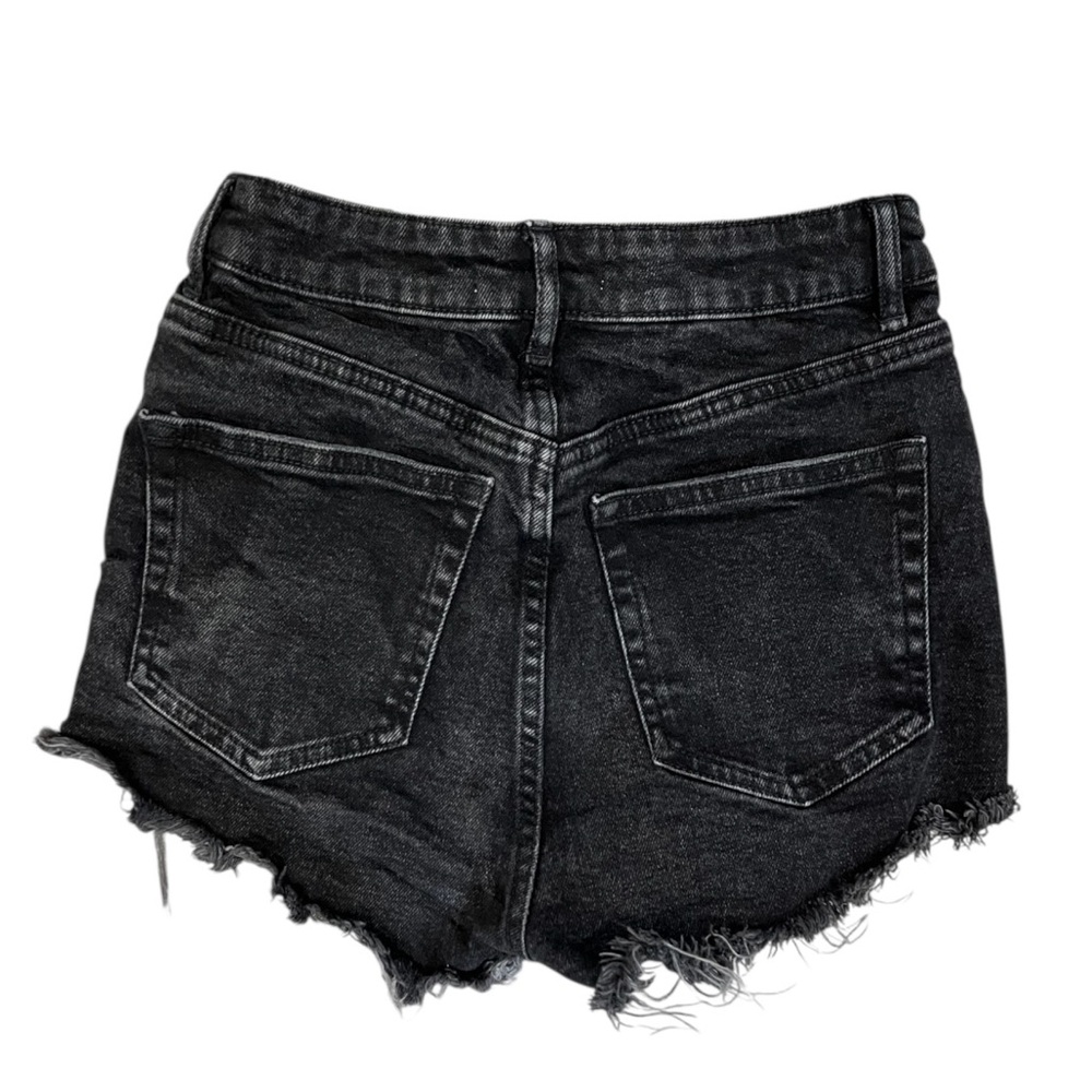 Zara Black Distressed cutoff Jean Shorts denim casual every day summer - Picture 3 of 4
